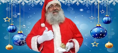 Santa Claus preparing a special Christmas message